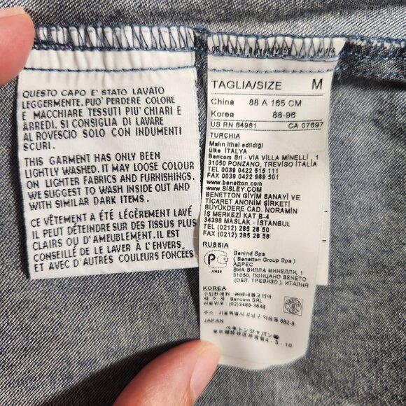 VTG United Colors of Benetton Ombre Denim A line Mini dress Womens size M - Picture 7 of 11